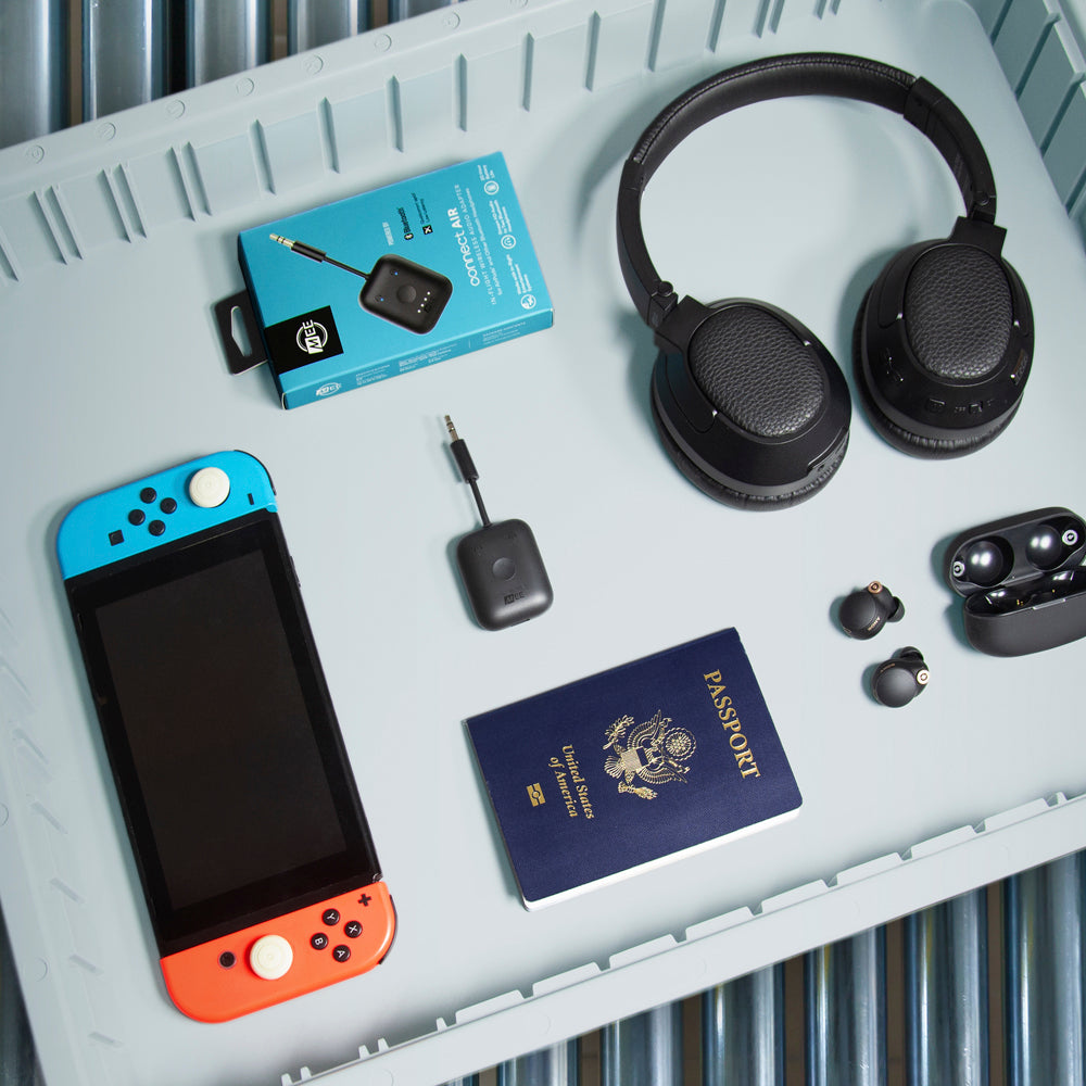 connect air wireless bluetooth adapter transmitter for inflight entertainment systems on airplane