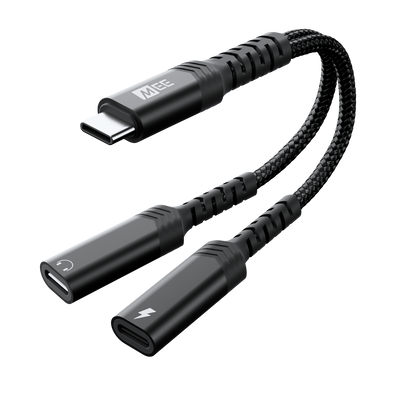 USB-C Audio & Charging Splitter: Use USB Headphones While Charging Your Device
