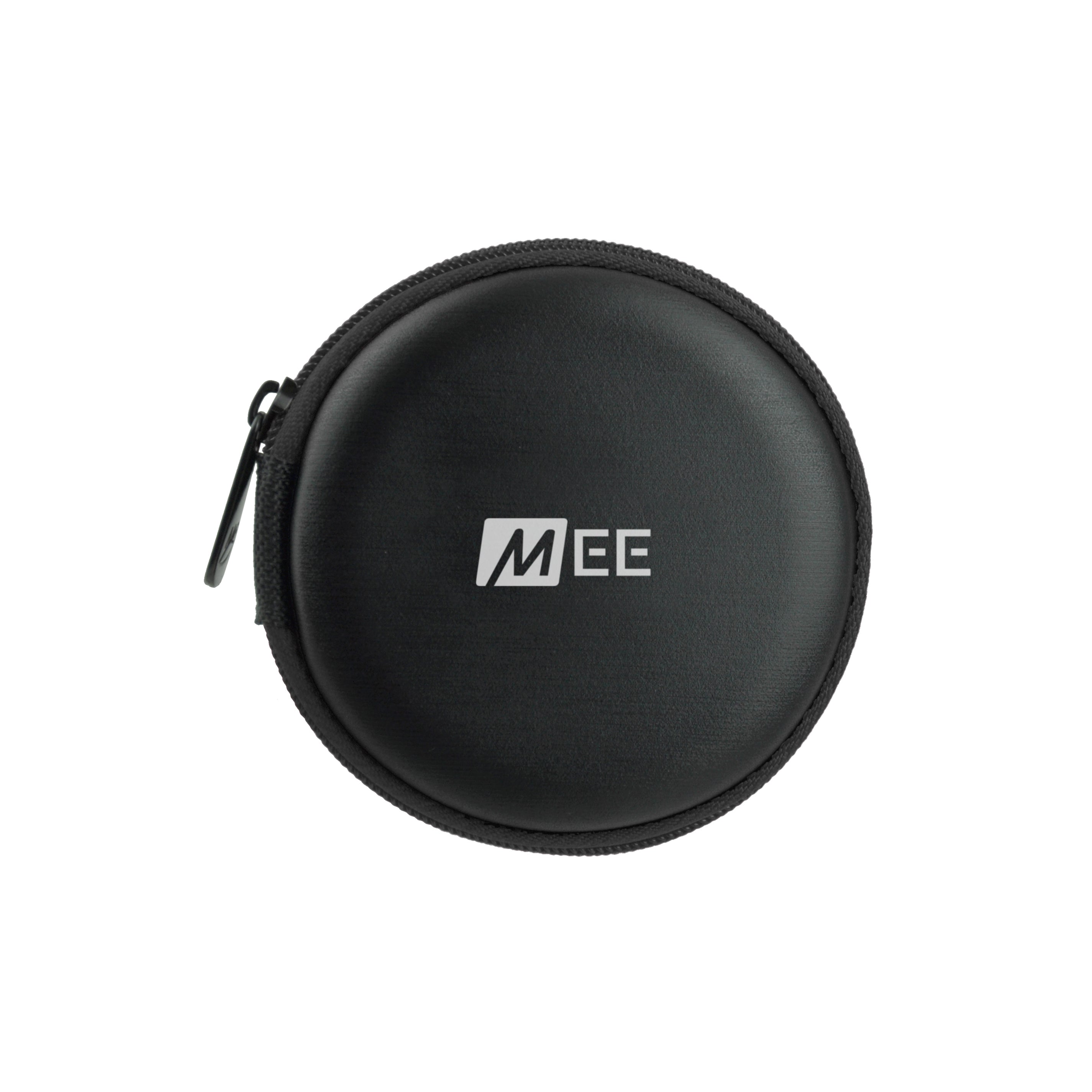 Premium Brushed Vinyl Round Zipper Carrying Case for Earphones