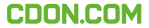 Green text logo for cdon.com, shown in a stylized, modern font against a plain background. the logo uses capital letters with a contemporary design.