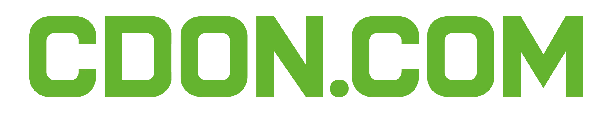 Green text logo for cdon.com, shown in a stylized, modern font against a plain background. the logo uses capital letters with a contemporary design.