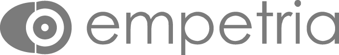 Logo of empetria, featuring a stylized letter â€˜eâ€™ within a circle on the left, followed by the word "empetria" in lowercase, modern, sans-serif font.