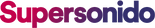 Logo of "supersonido" featuring stylized text in purple and pink gradient colors.