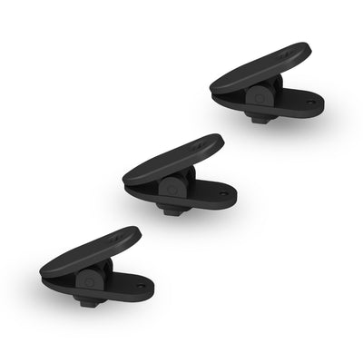 Black Shirt Clips for Earphones and In-Ear Monitors (3 Piece Set).